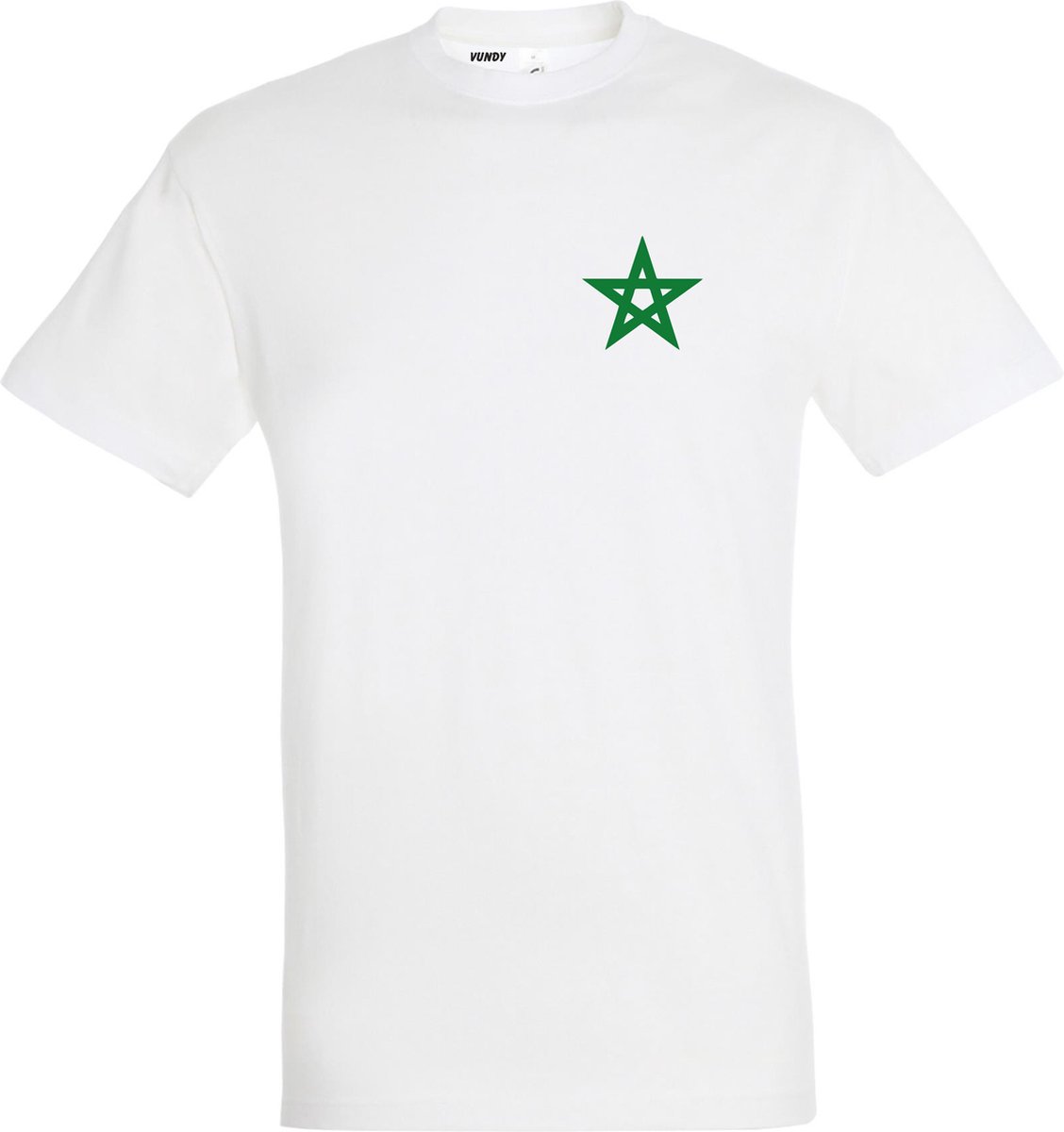 T-shirt Ster Marokko Klein | Rood Marokko Shirt | WK 2022 Voetbal | Morocco Supporter | Wit | maat 5XL